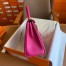 Hermes Kelly Retourne 25 Handmade Bag In Rose Purple Clemence Leather