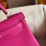 Hermes Kelly Retourne 25 Handmade Bag In Rose Purple Clemence Leather