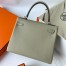 Hermes Kelly Retourne 25 Handmade Bag In Sauge Clemence Leather