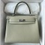 Hermes Kelly Retourne 25 Handmade Bag In Sauge Clemence Leather