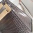 Hermes Kelly Retourne 25 Handmade Bag In Taupe Crocodile Niloticus Shiny Skin