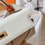 Hermes Kelly Retourne 25 Handmade Bag In Craie Swift Calfskin