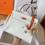 Hermes Kelly Retourne 25 Handmade Bag In Craie Swift Calfskin