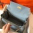 Hermes Kelly Retourne 28 Handmade Bag In Blue Lin Clemence Leather