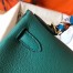 Hermes Kelly Retourne 28 Handmade Bag In Malachite Clemence Leather