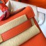 Hermes Kelly Retourne 28 Handmade Bag In Orange Clemence Leather