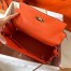 Hermes Kelly Retourne 28 Handmade Bag In Orange Clemence Leather