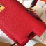 Hermes Kelly Retourne 28 Handmade Bag In Red Clemence Leather