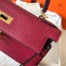 Hermes Kelly Retourne 28 Handmade Bag In Ruby Clemence Leather