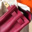 Hermes Kelly Retourne 28 Handmade Bag In Ruby Clemence Leather