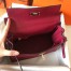 Hermes Kelly Retourne 28 Handmade Bag In Ruby Clemence Leather