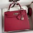 Hermes Kelly Sellier 28 Handmade Bag In Ruby Epsom Calfskin