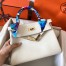 Hermes Kelly Retourne 28 Handmade Bag In Craie Swift Calfskin