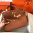 Hermes Kelly Retourne 28 Handmade Bag In Gold Swift Calfskin