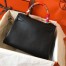 Hermes Kelly Retourne 28 Handmade Bag In Black Swift Calfskin