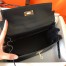 Hermes Kelly Retourne 28 Handmade Bag In Black Swift Calfskin