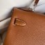 Hermes Kelly Retourne 32 Handmade Bag In Gold Clemence Leather