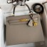 Hermes Kelly Sellier 32 Handmade Bag Gris Asphalt Black Epsom Calfskin 