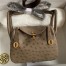 Hermes Mini Lindy Handmade Bag In Taupe Ostrich Leather