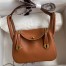 Hermes Mini Lindy Handmade Bag In Gold Swift Leather