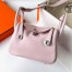 Hermes Mini Lindy Handmade Bag In Mauve Pale Swift Leather