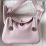 Hermes Mini Lindy Handmade Bag In Mauve Pale Swift Leather