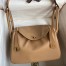 Hermes Lindy 26 Handmade Bag In Chai Swift Calfskin 