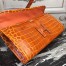 Hermes Jige Elan 29 Clutch In Orange Crocodile Leather