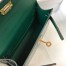 Hermes Kelly Mini II Bag In Green Embossed Crocodile Leather