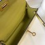 Hermes Kelly Mini II Bag In Jaune Poussin Embossed Crocodile Leather