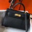 Hermes Kelly Mini II Bag In Black Epsom Leather