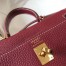 Hermes Mini Kelly 20cm Bag In Bordeaux Clemence Leather