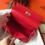 Hermes Mini Kelly 20cm Bag In Red Clemence Leather