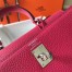 Hermes Mini Kelly 20cm Bag In Rose Red Clemence Leather