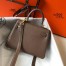 Hermes Mini Kelly 20cm Bag In Taupe Clemence Leather