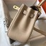 Hermes Mini Kelly 20cm Bag In Beige Clemence Leather