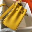 Hermes Mini Kelly 20cm Bag In Yellow Clemence Leather