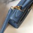 Hermes Kelly 28cm Retourne Bag In Blue Agate Clemence Leather