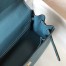 Hermes Kelly 28cm Retourne Bag In Blue Jean Clemence Leather