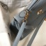Hermes Kelly 28cm Retourne Bag In Blue Lin Clemence Leather