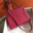 Hermes Kelly 28cm Retourne Bag In Rose Red Clemence Leather