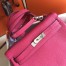 Hermes Kelly 28cm Retourne Bag In Rose Red Clemence Leather