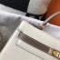 Hermes Bi-color Kelly 32cm Epsom Bag White/Taupe GHW