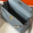 Hermes Kelly 32cm Retourne Bag In Blue Lin Clemence Leather