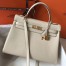 Hermes Kelly 32cm Retourne Bag In Beton Clemence Leather