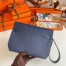 Hermes Kelly Depeches 25 Pouch in Blue Saphir Epsom Calfskin 