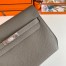 Hermes Kelly Depeches 25 Pouch in Etain Epsom Calfskin