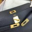 Hermes Kelly Elan Handmade Bag In Black Chevre Mysore Leather 