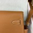 Hermes Kelly Messenger Bag in Gold Clemence Leather 