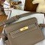 Hermes Kelly Messenger Bag in Taupe Clemence Leather 